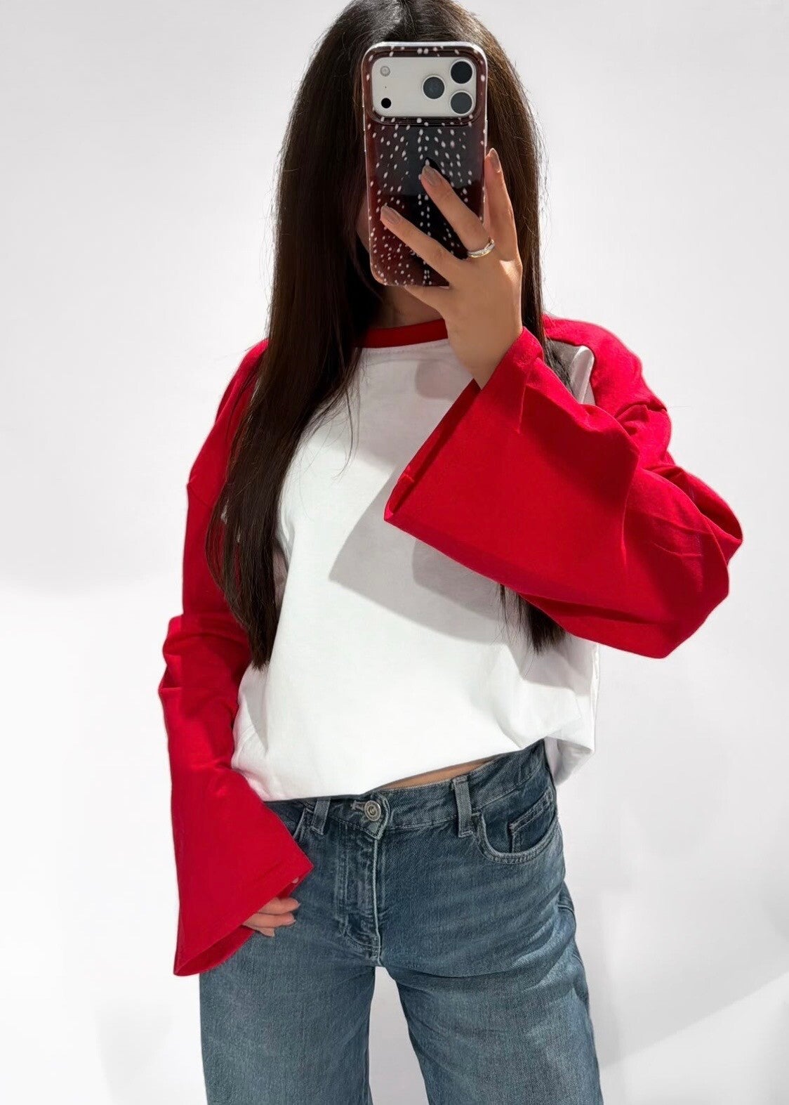 Raglan Longsleeve White Red
