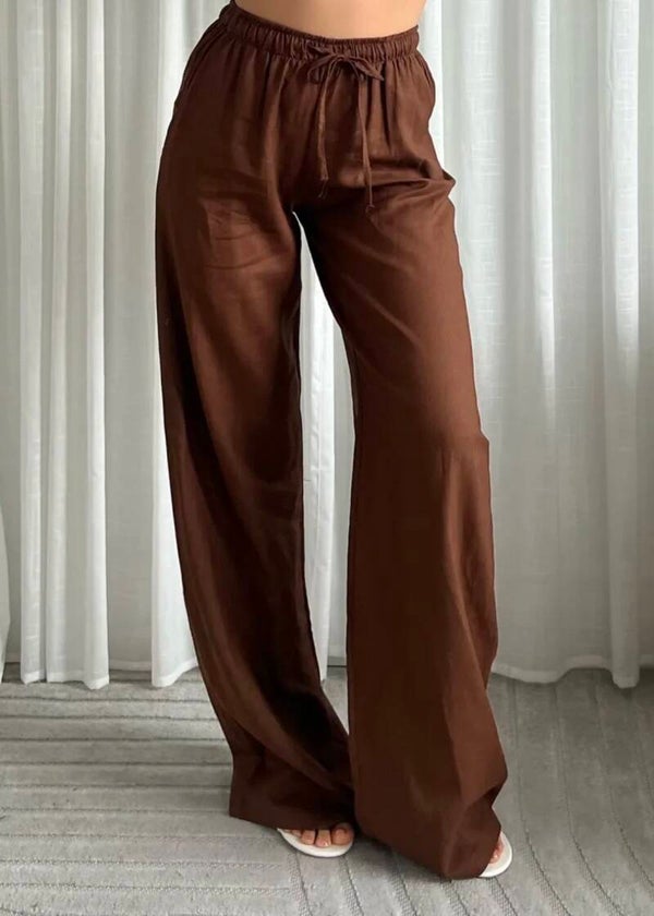 Linen Bliss Pantalon Brown tall fit