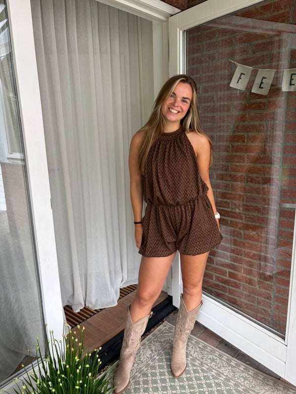 Boho Breeze Playsuit Brown