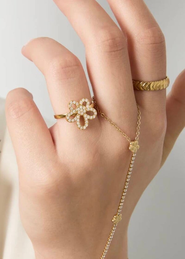 Sparkling Daisy Ring