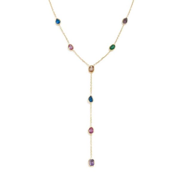 Rainbow Drop Necklace gold