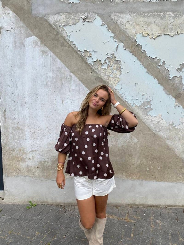 Polka Dot Top brown