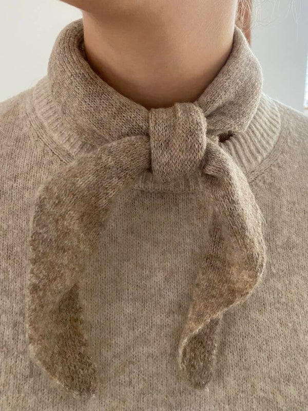 Wollen neck tie sjaaltje taupe