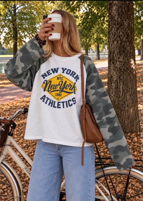 New York Camo Sweater/longsleeve yellow