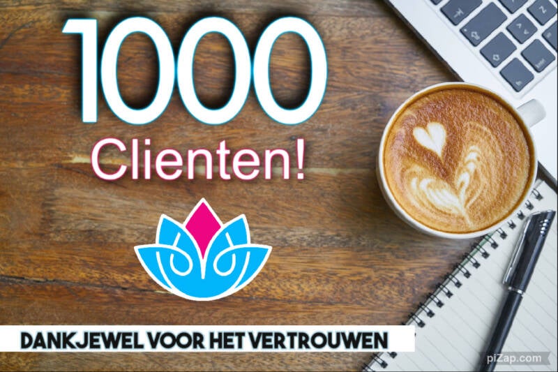 1000 cliënten, mijlpaal, prestatie