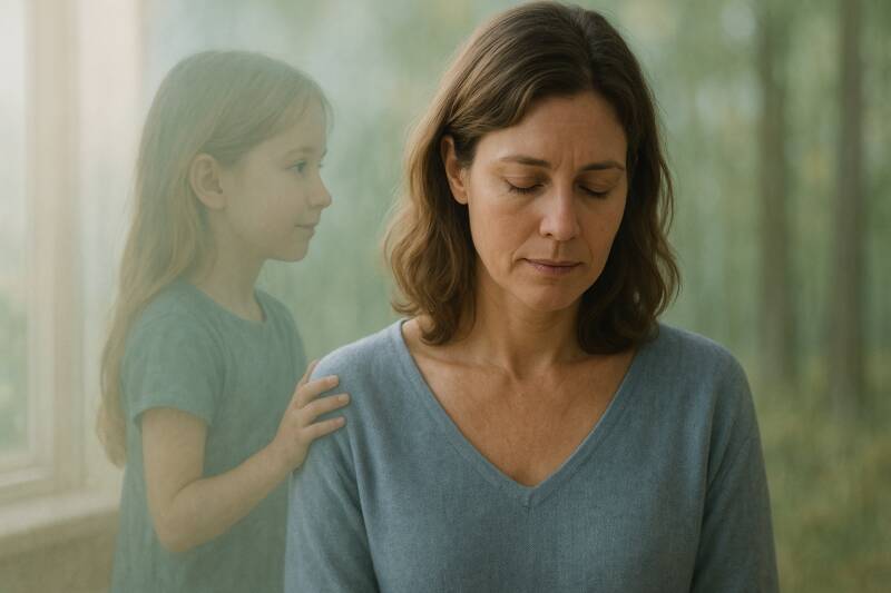 innerlijk kind achter volwassene