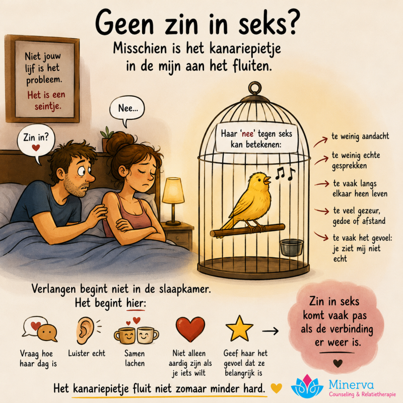 infographic kanariepietje in de mijn, seks in de relatie ontbreekt