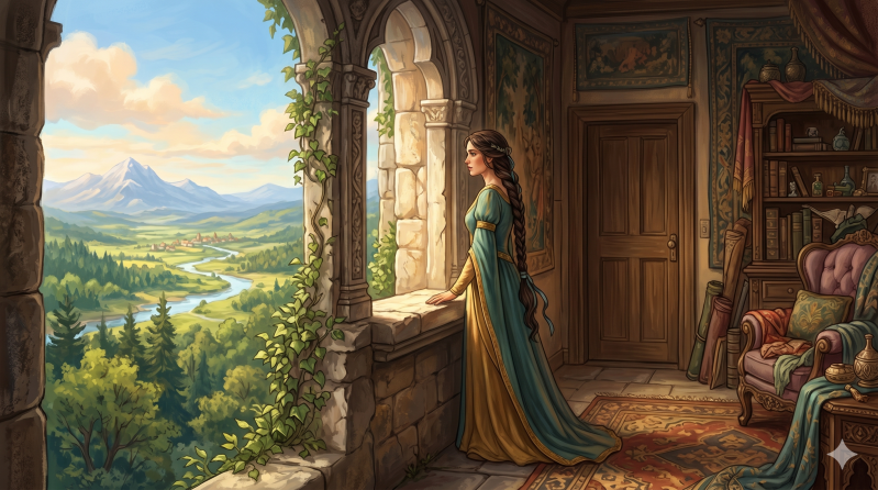 rapunzel en haar liefdevolle gevangenis in de toren, veilig warm vertrouwd maar ook opgesloten