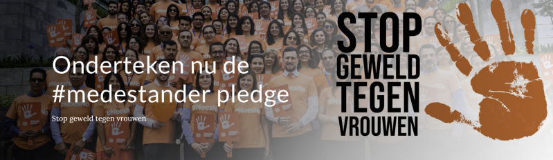 stop geweld tegen vrouwen, ondertekenen van de pledge
