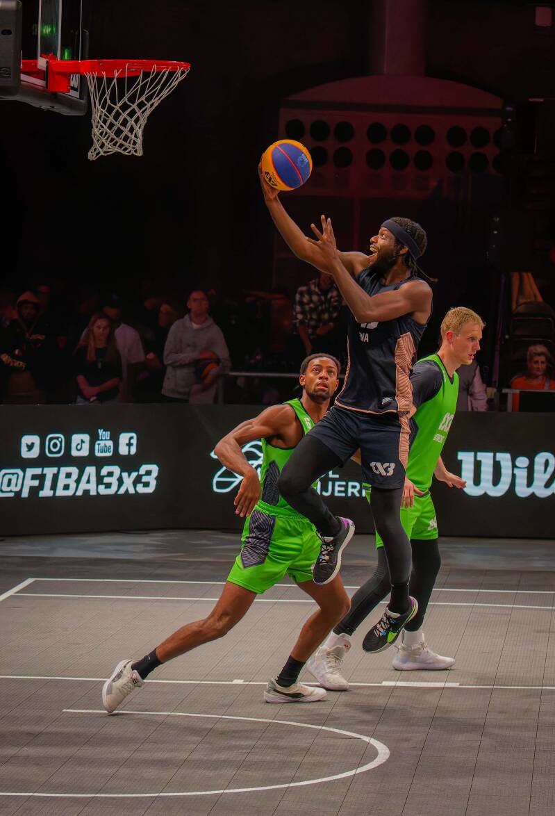 Photo of Quincy Diggs during 3 x 3 Unites World Tour in de Westergasfabriek Amsterdam