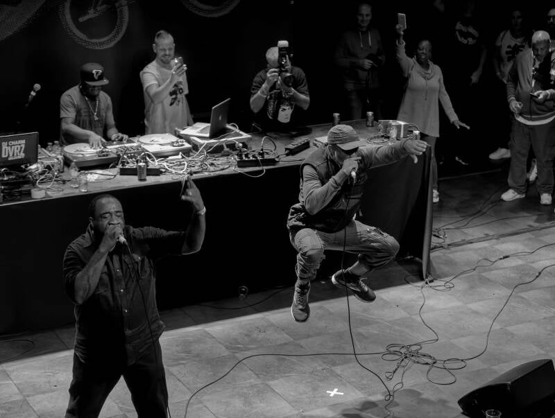 Photograph of Hiphop group The Jungle Brothers n during a live concert at Urban Matterz HipHop Festival  Helmond  The Netherlands by concert photographer ©Perrin Oubrie Photography