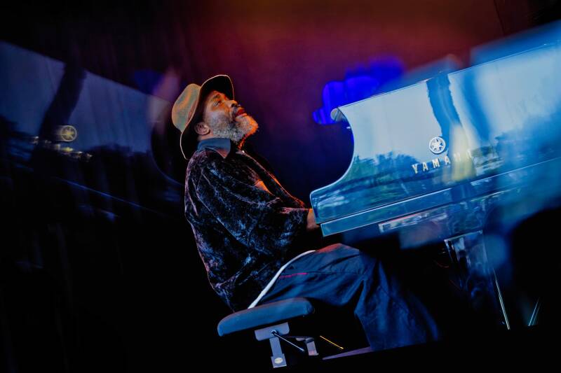 South African Jazz Musician Nduduzo Makhathini  performing live at Jazz Middelheim 2026 in Antwerp Belgium