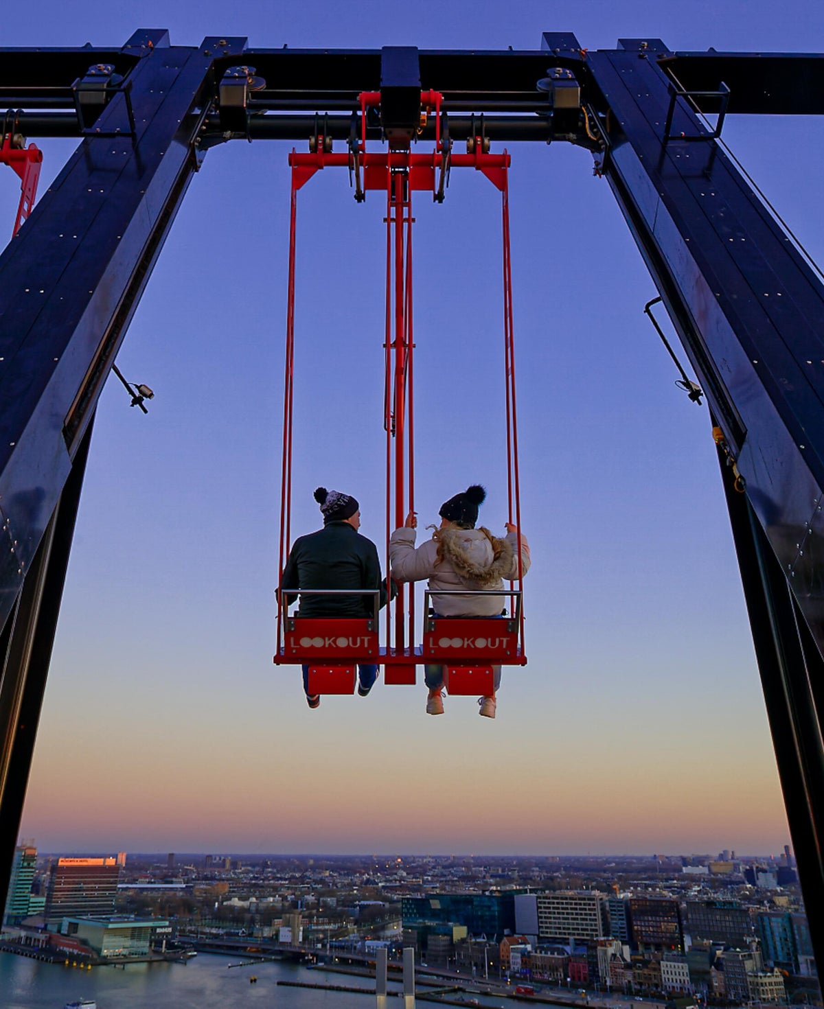 Photo of Adamlookout, A'dam, Adam Lookout Swing, Amsterdam, Adam Tower, Swinging over the Edge, ©Perrin Oubrie Photography