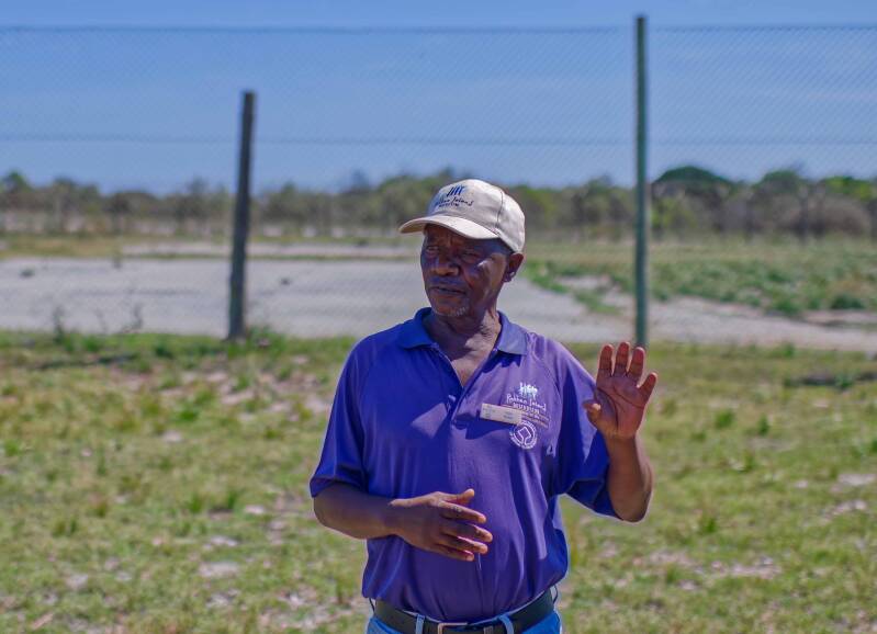 Guide and former prisoner of Robben Island Vusi Kube is guiding a tour over Robben Island and the Prison
