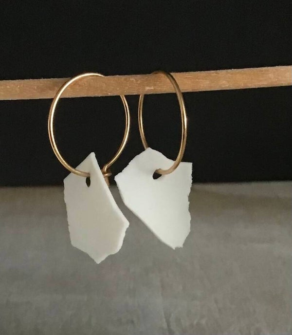 Oorbel, porselein, per paar