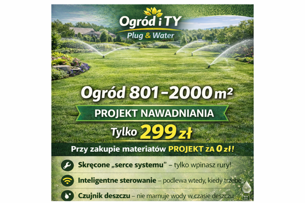 Projekt + lista zakupowa –ogród 801 - 2000 m2   - 299 zł
