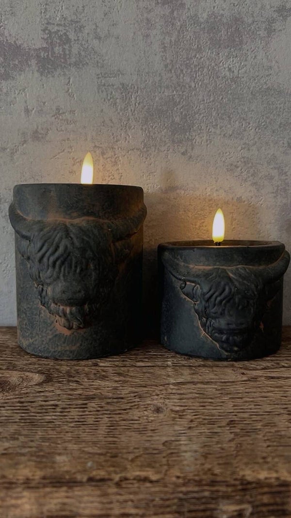 schotse hooglander kaarsenhouder (groot)