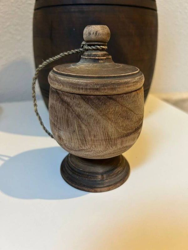 Houten potje met deksel (extra-klein)