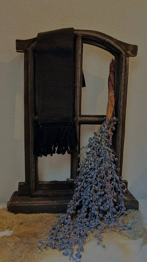 Lint zwart shabby (franjes)