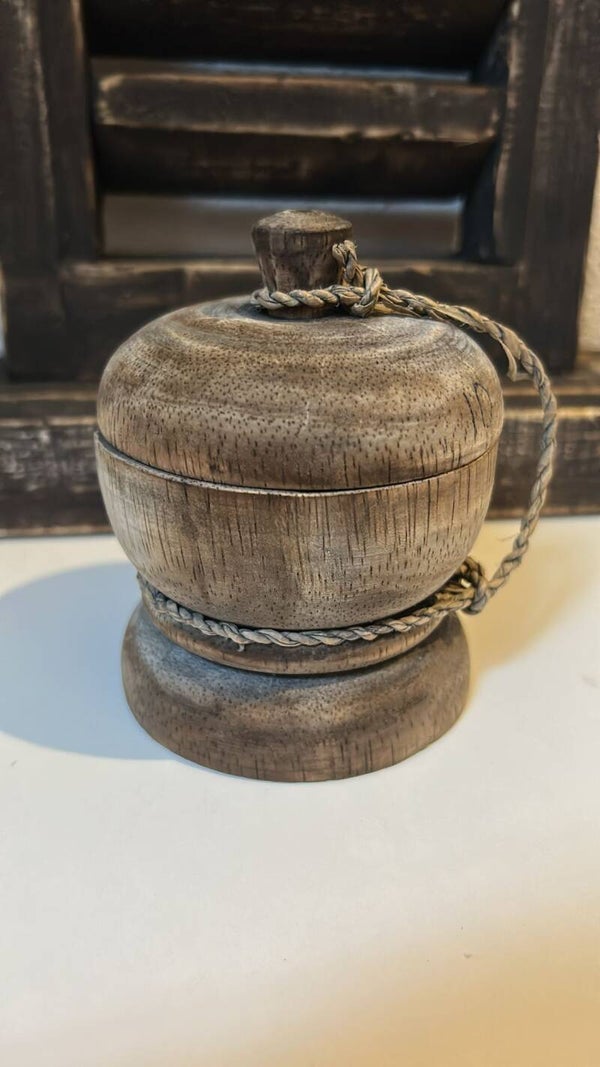 Houten potje met deksel (extra-klein)