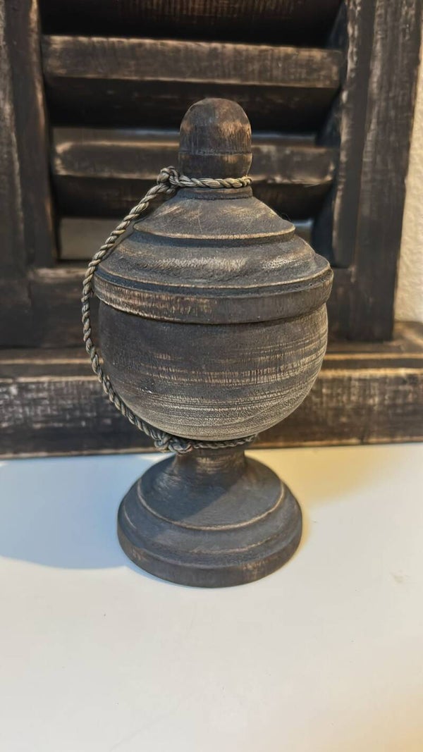 Houten potje met deksel (extra-klein)