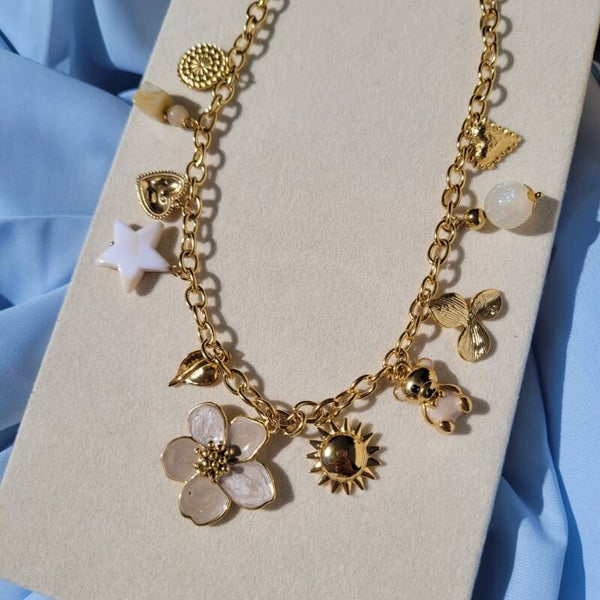 Collier breloque Anaïs Beige