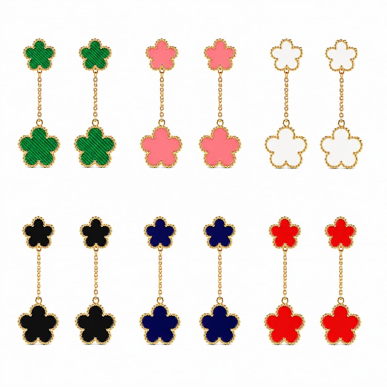 Longues boucles d'oreilles Trèfle