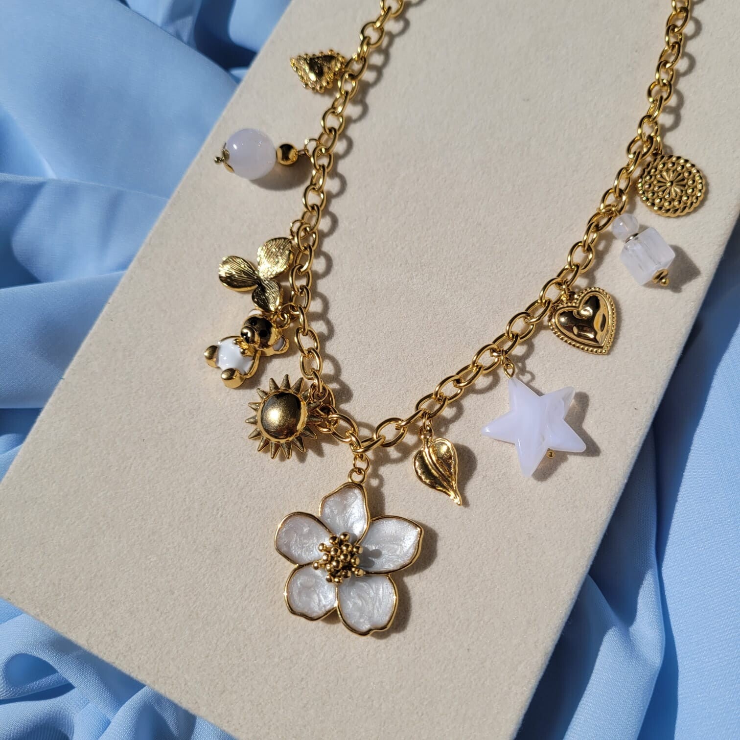 Collier breloque Élina Blanc