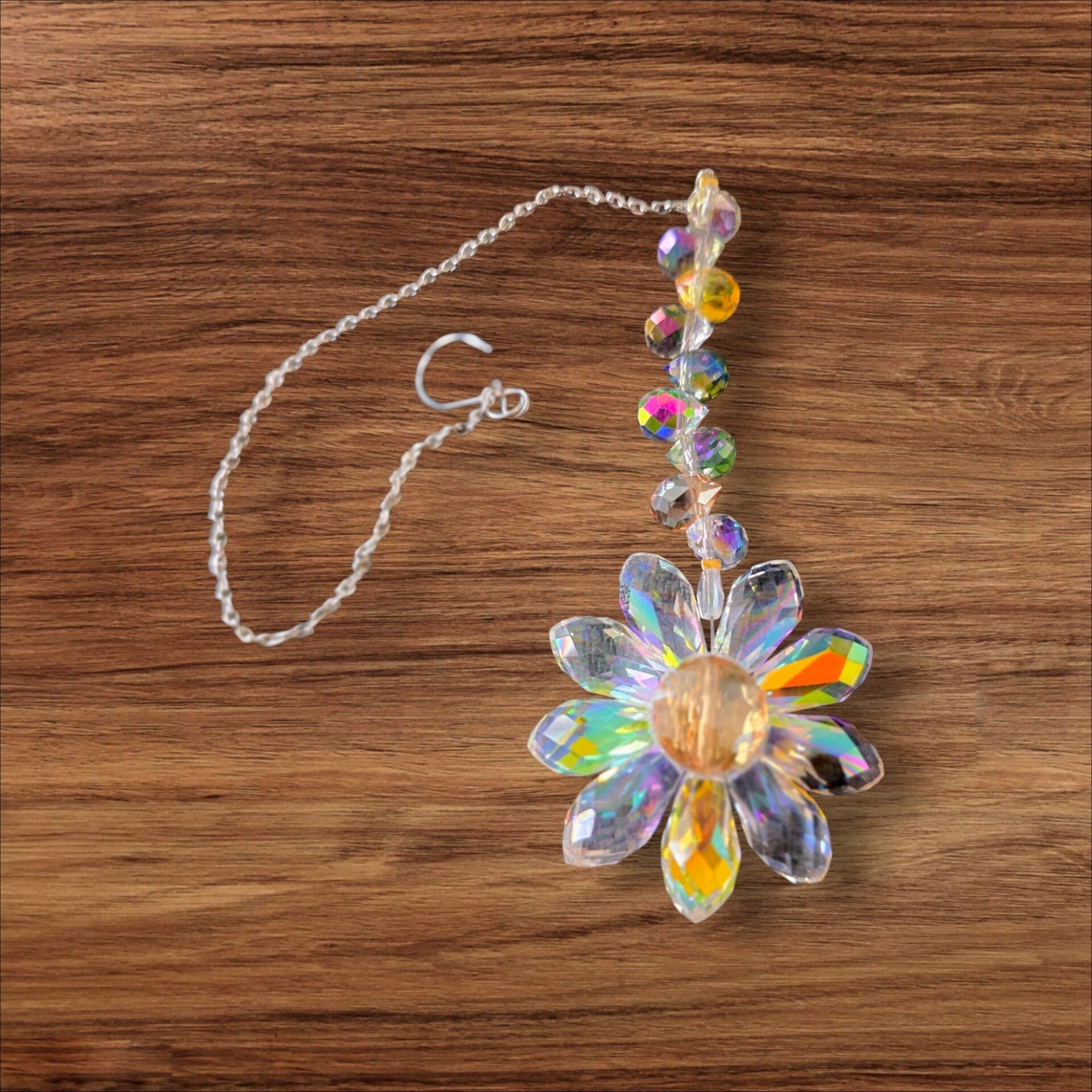 White AB Flower Suncatcher