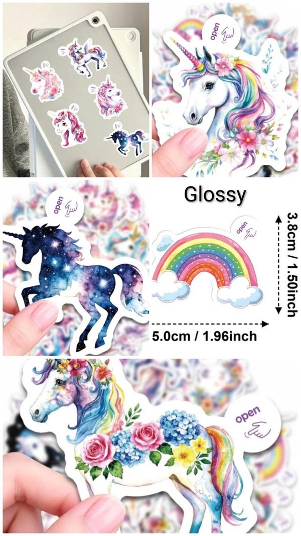 Glossy unicorn Stickers (50)