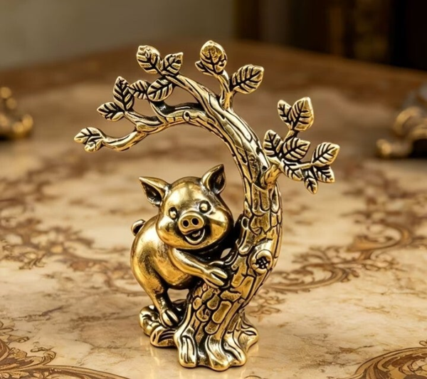 Small Brass Piggy Figurine