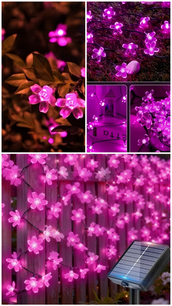 Cherry Blossom Solar String Lights