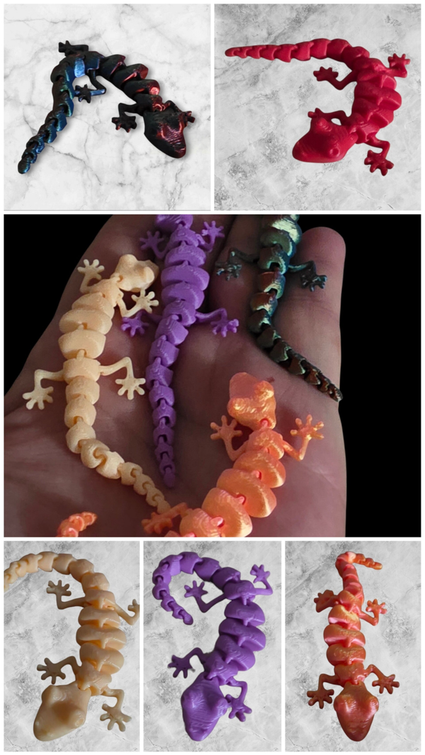 Mini 3D Printed Gecko Lizards