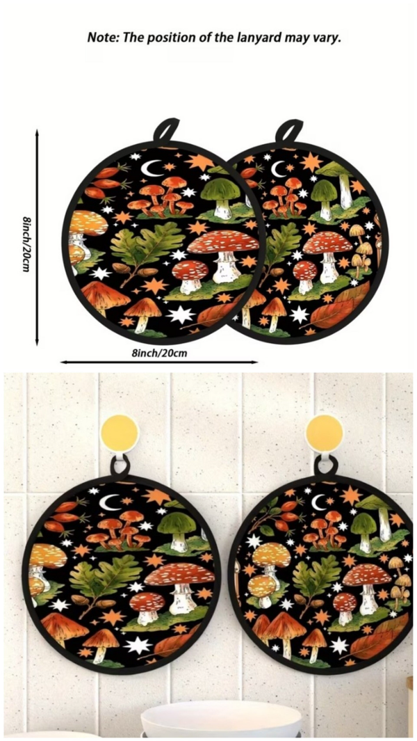 Set of 2 Mushroom Hotpad Holders