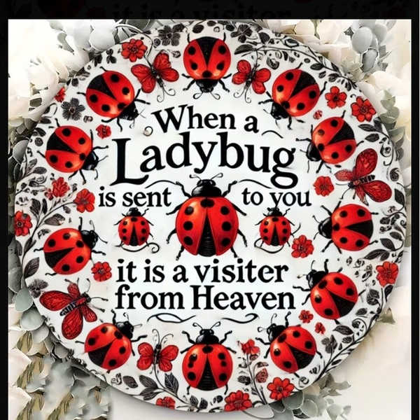 Ladybug Metal Sign