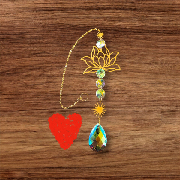Lotus Tear Drop Suncatcher