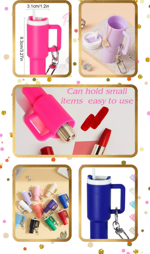 Tumbler Keychain Containers (multiple colors to choose from)