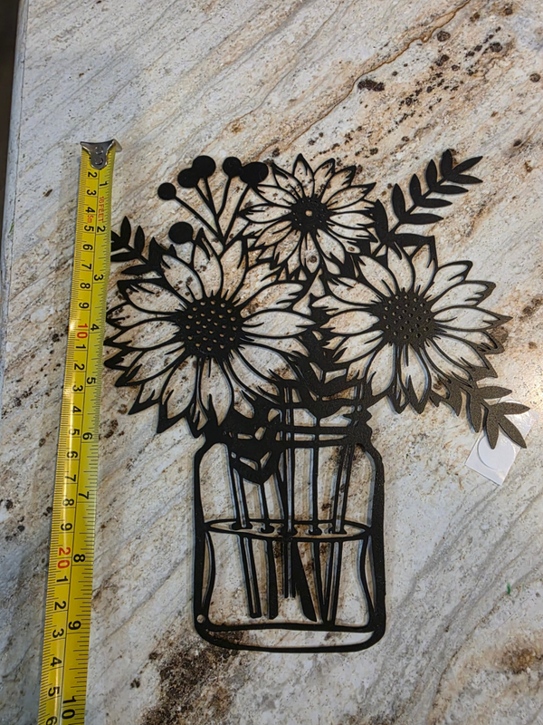 Flower Vase Metal Wall Decor