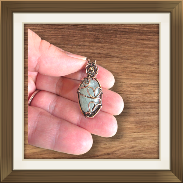 Aquamarine Wrapped Pendant