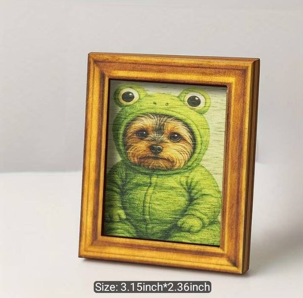 Framed Frog Puppy Magnet