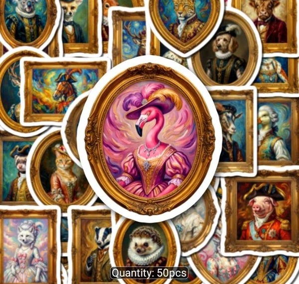Semi-Gloss Animals in Frames Stickers (50)