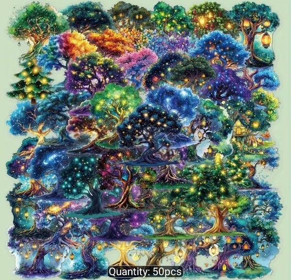 Transparent Backing Tree of Life Stickers (50)