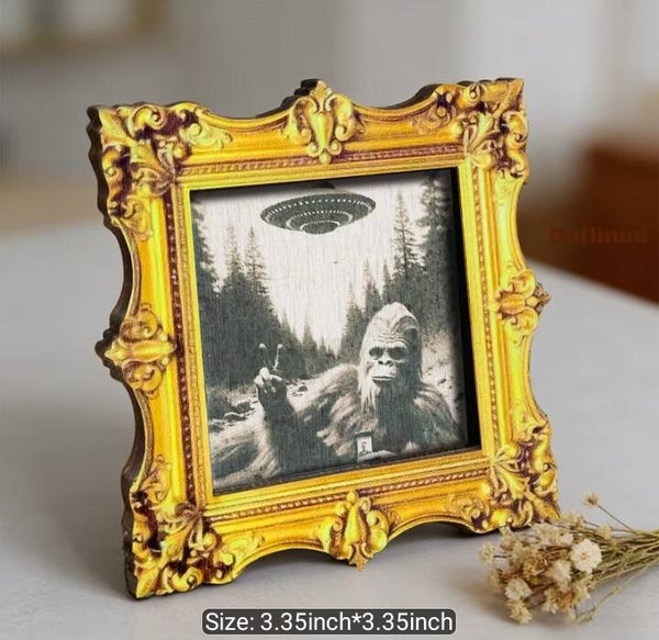 Framed Bigfoot Alien Magnet