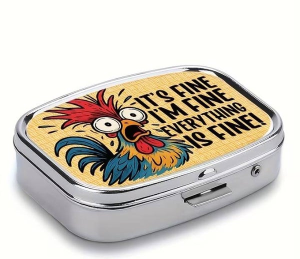 Crazy Chicken Travel Pill Case