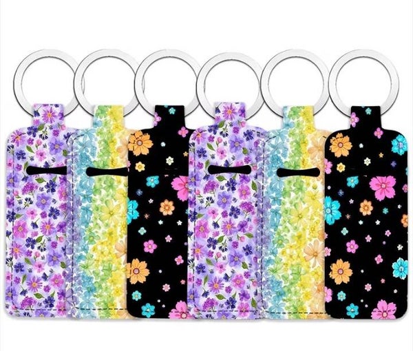 Floral Lipstick Holder Keychain
