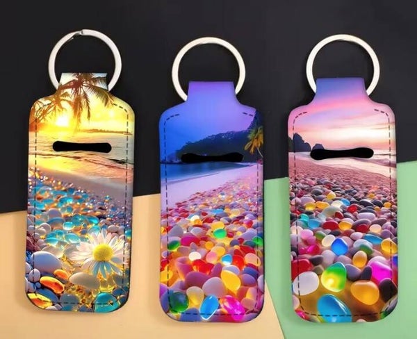 Shore Scene Lipstick Holder Keychain
