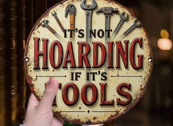 Hoarding Tools Metal Sign