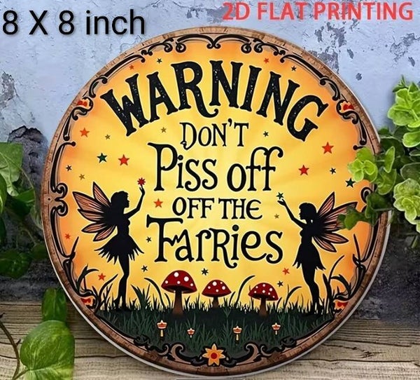 Fiesty Fairy Metal Sign
