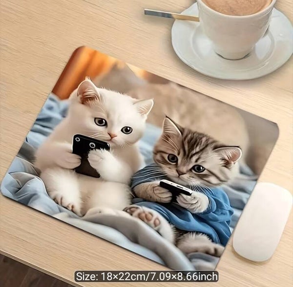 Kitty Phone Mouse Pad