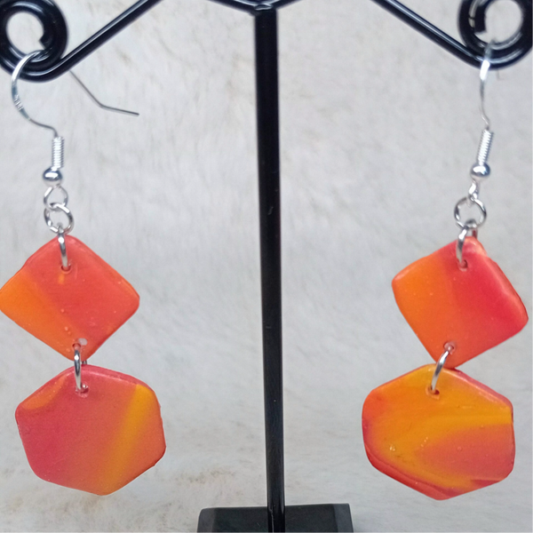 boucles d'oreilles en pâte polymère